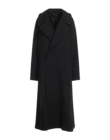 Y'S YOHJI YAMAMOTO Coat Black 80% Wool, 10% Polyester, 5% Acrylic, 5% Nylon