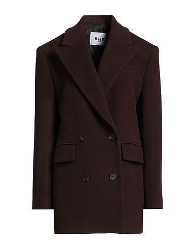 MSGM Coat Chocolate brown 75% Virgin Wool, 25% Polyamide