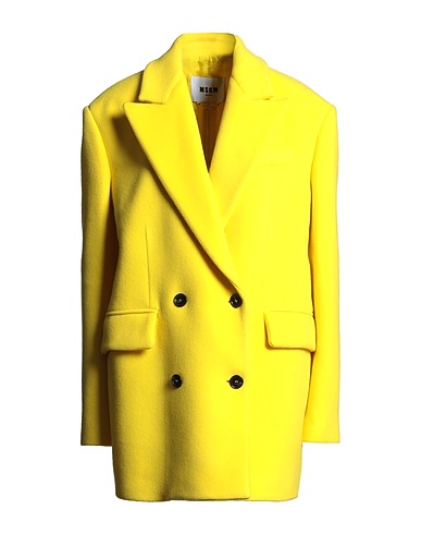 MSGM Manteau long Jaune 75% Laine vierge, 25% Polyamide