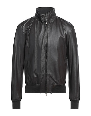 STEWART Jacket Dark brown Leather