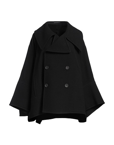 YOHJI YAMAMOTO Coat Black 90% Wool, 10% Nylon