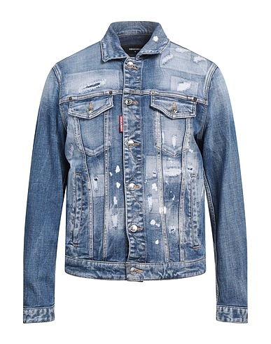 DSQUARED2 Denim jacket Blue 93% Cotton, 4% Polyester, 3% Elastane