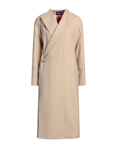 Y'S YOHJI YAMAMOTO Coat TAKESHI KOSAKA Beige 87% Wool, 9% Nylon, 2% Polyester, 2% Acrylic