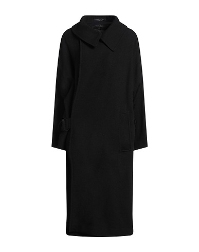 Y'S YOHJI YAMAMOTO Coat Black 80% Wool, 10% Polyester, 5% Acrylic, 5% Nylon