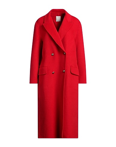 SANDRO Coat Red 100% Wool