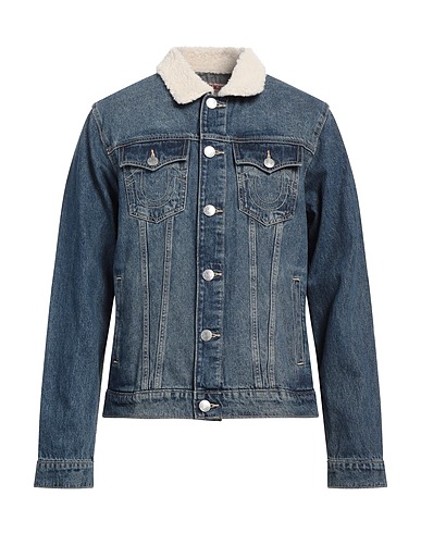 TRUE RELIGION Denim jacket Blue 93% Cotton, 7% Rayon