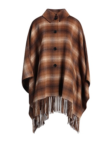 TWINSET Cloak Brown 50% Wool, 40% Polyester, 10% Other Fibres