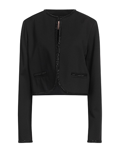 TWINSET Jacket Black 68% Viscose, 27% Polyamide, 5% Elastane