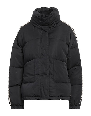 TWINSET Shell jacket Black 83% Polyester, 17% Polyamide