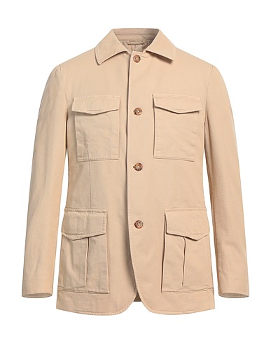 CARUSO Jacket Beige 98% Cotton, 2% Elastane