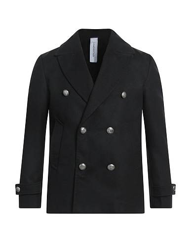 STILOSOPHY Coat Black 83% Polyester, 15% Viscose, 2% Elastane