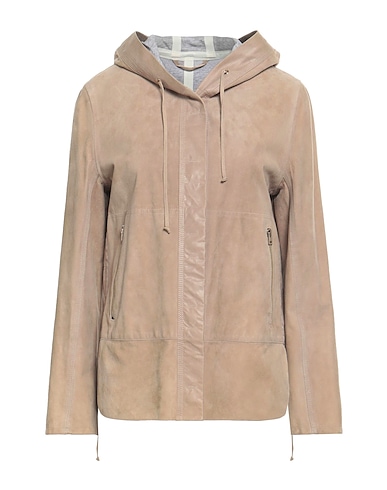 HERNO Jacket Sand 100% Goat skin, Polyamide, Elastane, Cotton