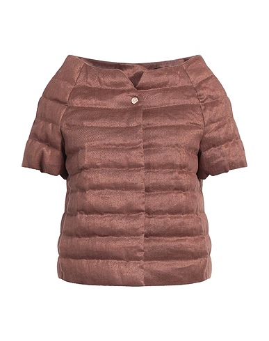 HERNO Shell jacket Brown 95% Linen, 5% Metallic fiber, Cotton, Acetate