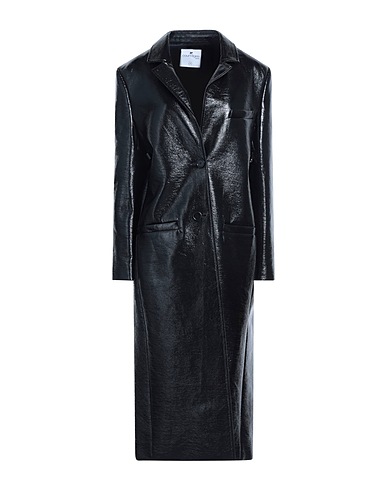 COURRÈGES Manteau long Noir 88% Coton, 10% Polyuréthane, 2% Élasthanne