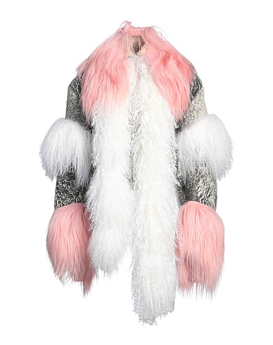 THE ATTICO Teddy Coat Off white 100% Shearling, Lambskin, Goat skin
