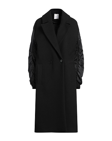 GAëLLE Paris Coat Black 85% Polyester, 12% Viscose, 3% Elastane, Polyamide, Cotton
