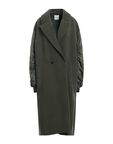 GAëLLE Paris Coat Military green 85% Polyester, 12% Viscose, 3% Elastane, Polyamide, Cotton