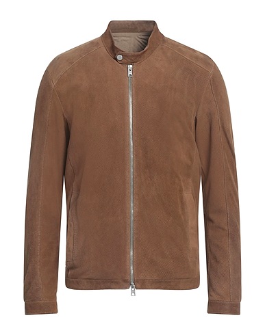 DFOUR Giacca biker Cammello Pelle