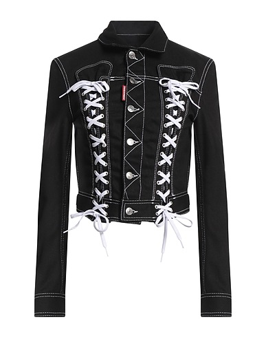 DSQUARED2 Denim jacket Black 98% Cotton, 2% Elastane