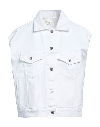 VICOLO Denim jacket DENIM COUTURE White 100% Cotton
