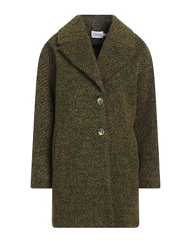 CIVAS Coat Military green 32% Polyester, 30% Synthetic fibers, 28% Wool, 7% Alpaca wool, 3% Viscose