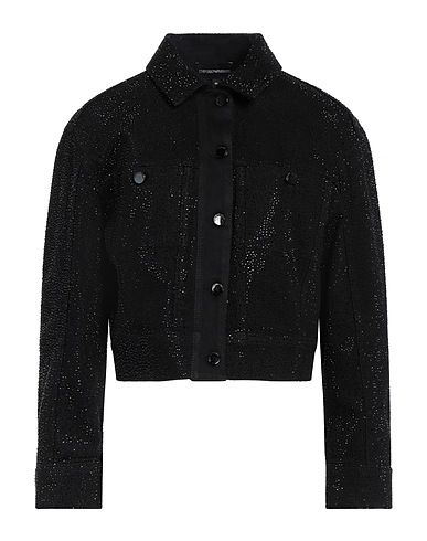 EMPORIO ARMANI Denim jacket Black 98% Cotton, 2% Elastane