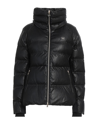 EA7 Shell jacket Black 100% Viscose, Polyurethane coated, Polyester, Elastane
