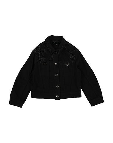 EMPORIO ARMANI Denim jacket Black 98% Cotton, 2% Elastane