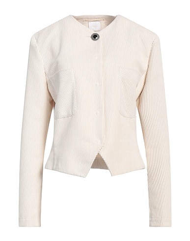 MERCI ITALIA Jacket Off white 90% Polyester, 8% Polyamide, 2% Elastane