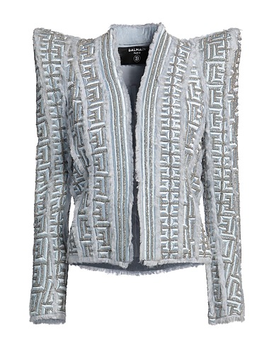BALMAIN Jacke Himmelblau 100% Seide, Viskose, Poliurethan-Harz, Metall, Glas