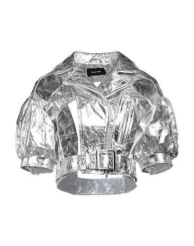 SIMONE ROCHA Biker jacket Silver 100% Lambskin