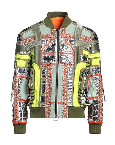 BALMAIN Bomber Silver 100% Cotton, PVC - Polyvinyl chloride, Plastic, Wool