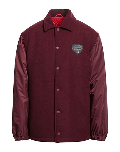 ARMANI EXCHANGE Jacket Burgundy 100% Polyester, Polyamide, Viscose, Cotton, Wool
