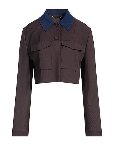 FENDI Jacket Chocolate brown 70% Viscose, 30% Wool, Polyester, Polyamide, Elastane