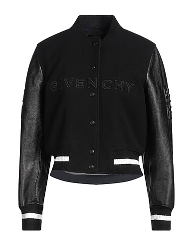 GIVENCHY Jacket Black 80% Wool, 20% Polyamide, Leather, Polyester, Cotton