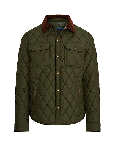 POLO RALPH LAUREN Shell  jacket QUILTED JACKET
 Military green 100% Recycled polyester, Cotton