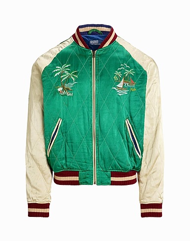POLO RALPH LAUREN Bomber Verde 51% Viscosa, 49% Cotone