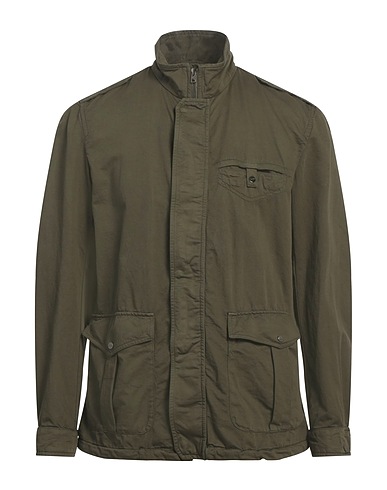 HERNO Jacket Military green 73% Cotton, 27% Linen