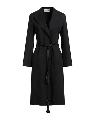 AGNONA Full-length jacket Black 98% Cotton, 2% Polyamide, Lambskin