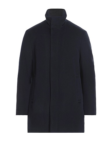 EMPORIO ARMANI Coat Midnight blue 50% Virgin Wool, 50% Cashmere