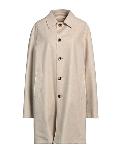 AGNONA Full-length jacket Beige 100% Silk, Polyester, Calfskin