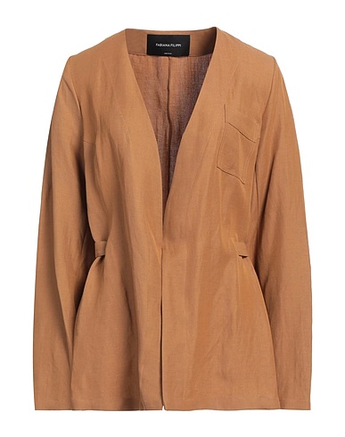 FABIANA FILIPPI Jacket Brown 64% Viscose, 36% Linen