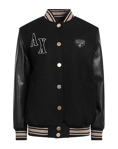ARMANI EXCHANGE Bomber Black 56% Polyester, 38% Wool, 3% Acrylic, 2% Polyamide, 1% Viscose