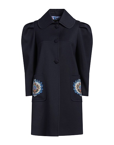 ETRO Coat Midnight blue 52% Polyester, 44% Virgin Wool, 4% Elastane, Cotton