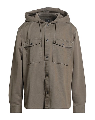 ARMANI EXCHANGE Chemise de couleur unie Vert militaire 100% Coton, Polyester, Élasthanne