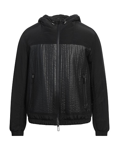 EMPORIO ARMANI Jacket Black 100% Lambskin, Polyamide