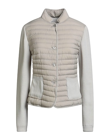 MOORER Shell jacket Light grey 95% Polyamide, 5% Polyurethane