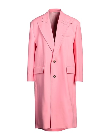 VALENTINO GARAVANI Full-length jacket Pink 65% Virgin Wool, 35% Silk, Polyester, Cotton