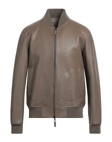 EMPORIO ARMANI Bomber Khaki 100% Lambskin, Wool, Polyamide, Other Fibres, Acrylic