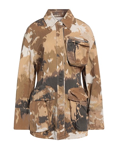 BLUMARINE Denim jacket Khaki 98% Cotton, 2% Elastane